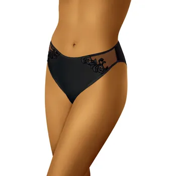 Kalhotky Dámské kalhotky Iris Black - Wol-Bar XL