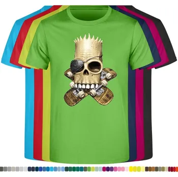 panske-levne-bavlnene-tricko-digi-potisk-pirat-skater Barva: Lime - limetková, velikost: XS