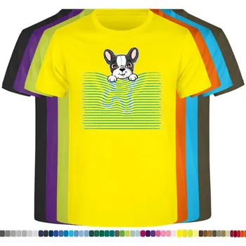 Pánské tričko panske-levne-bavlnene-tricko-digi-potisk-pejsek-roleta Barva: Yellow - žlutá, velikost: XS