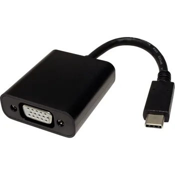Elektrická zásuvka Value 12.99.3200 kabelový adaptér [1x USB-C® zástrčka - 1x VGA zásuvka] černá 0.10 m