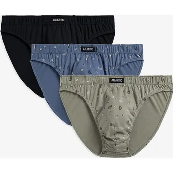 Slipy Kalhotky Atlantic 3MP-164 A'3 S-2XL khaki-černá-modrá M