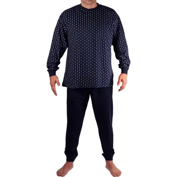 Pánské oblečení Mireček pánské pyžamo s náplety W-042C M tmavě modrá