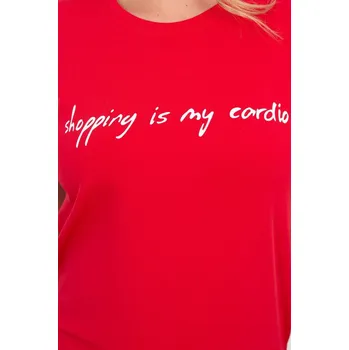 Dámská halenka Nakupování je moje kardio červená halenka UNI