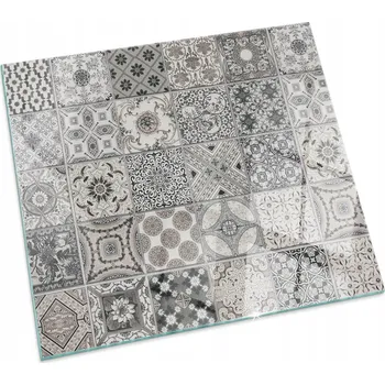 Vrták Tvrzený Sklo kryt na Kamna s dekorativními vzory dlaždic Čtverec 50x50 cm