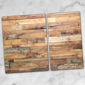 Kuchyňské prkénko Kuchyňská Sada 2 Skleněných Desek Elegantní Dřevěné Prkénko 40x52 a 30x52