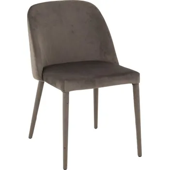 Jídelní židle Šedá sametová jídelní židle J-line Lotty