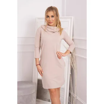 Dámské šaty Šaty s kapucí a kapsami béžové UNI