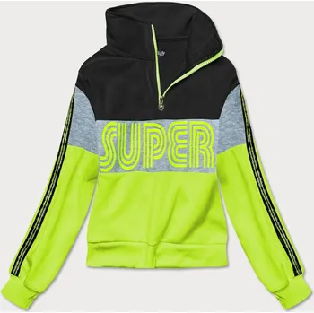 Dámská mikina Černo-zelená dámská sportovní mikina (26019) zelená M (38)