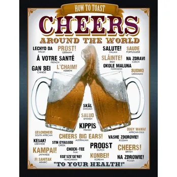 Plechová cedule Plechová retro cedule - Cheers Provedení: Dibond: 30 x 20 cm