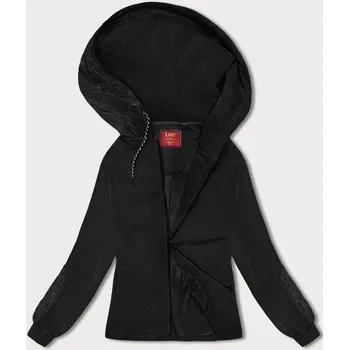 Dámská mikina Černá dámská žebrovaná mikina (AMG-311) odstíny černé XXL (44)