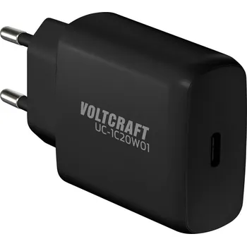 Mobilní telefon VOLTCRAFT UC-1C20W01 USB nabíječka, GaN, 1x USB-C®, 20 W, Dodávka energie, Power Delivery 3.0, černá