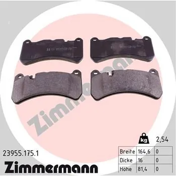 Brzdová destička Sada brzdových destiček, kotoučová brzda ZIMMERMANN 23955.175.1