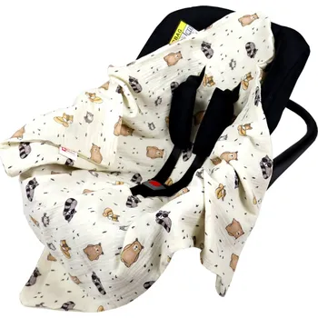 Dětská deka Mušelínová deka do autosedačky 80x80 cm - zvířátka