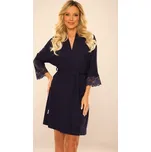 Viskózový župánek s krajkou De Lafense Fanny 342 Fanny 3XL-4XL Velikost: 4XL, Barva: Tmavě modrá