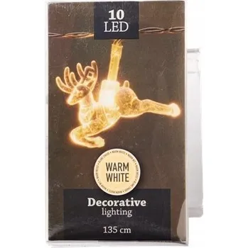 Vánoční dekorace Světelný řetěz LUXURIANCE 135 cm na baterie bílý