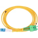 Extralink SC/APC-LC/UPC jednovidový, Duplex, G652D, 3mm, 15m