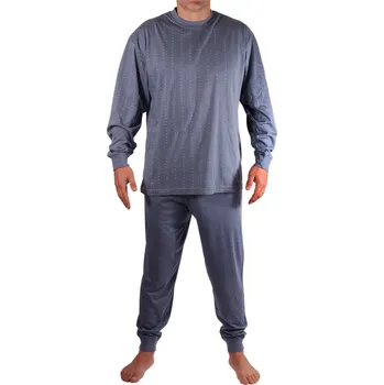 Pánské pyžamo Mojmír pánské pyžamo s náplety W-034C XXL světle šedá