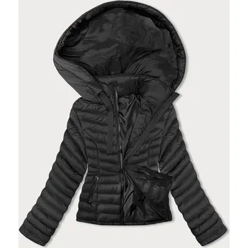 Černá dámská bunda pro přechodné období s kapucí (5M3170-392) odstíny černé S (36)