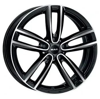 Alu kolo Alu kola MAK OXFORD, 16x7 5x112 ET52, černá lesklá + leštění vhodné pro BMW 2 Active Tourer (do 2021), BMW 2 Gran Tourer, Mini Clubman (od 2015)