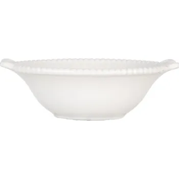 Bílá oválná miska s držadly ve tvaru motýlků Farfalje M – 75 ml