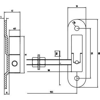 pant Stavitelný pozinkovaný pant s destičkou varianty M12/24, M16/27 a M18/30mm Varianta: M16/27