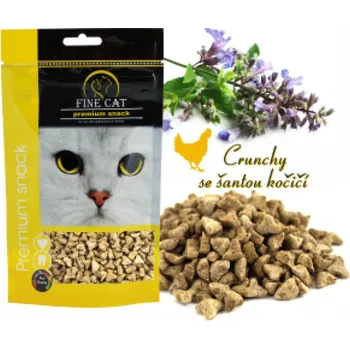 Krmivo pro kočku Fine cat drůbeží Crunchy se šantou kočičí 80g