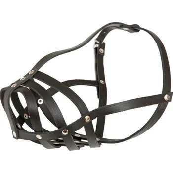 Náhubek pro psa PROFIZOO Náhubek BOXÉR - pletený - kožený č.8 černá