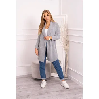 Dámský svetr Svetr s netopýřími rukávy světle šedý UNI