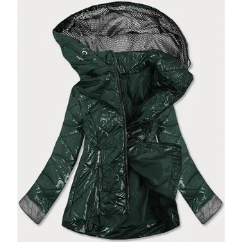 Lesklá zelená prošívaná dámská bunda (B9573) odstíny zelené 48