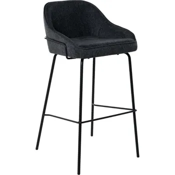 Barová židle Tmavě šedá čalouněná barová židle Somcasa Louis 76,5 cm