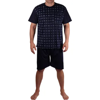 Pánské pyžamo New Fashion Emil pánské pyžamo krátké nohavice tmavě modrá M