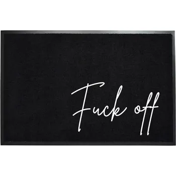 ČERNÁ VSTUPNÍ ROHOŽKA POD DVEŘE 40X60 HUMOR HIT NÁPIS FUCK OFF