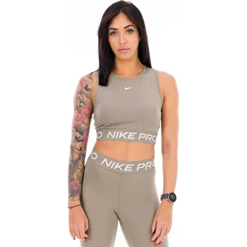Dámské tréninkové tílko NIKE PRO-DF 365 CROP TANK-320-Beige Béžová S