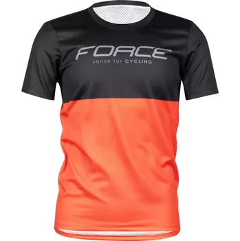 cyklistický dres dres FORCE KID MTB CHEERY, černo-oranžový 116-128