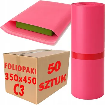 Obálka Plastové Obálky C3 450x350 mm pro balení, růžové - 50 ks