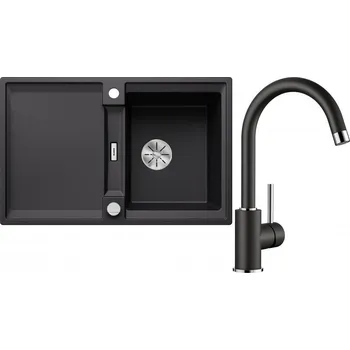 Granitový dřez Set RS Blanco Adira 45 S + Blanco Mida (černá + černá)