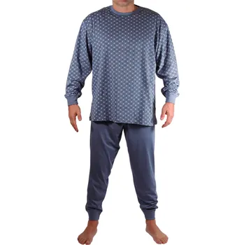 Pánské pyžamo Mireček pánské pyžamo s náplety W-042C XXL světle šedá
