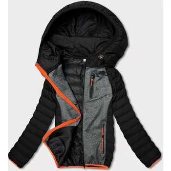 Černo-grafitová dámská sportovní bunda s neonovými vsadkami (8M911-392) odstíny černé S (36)