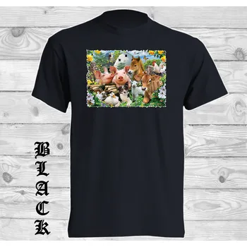 Dívčí tričko detske-levne-bavlnene-tricko-potisk-vedela-domaci-zviratka Barva: Black -černá, velikost: 128