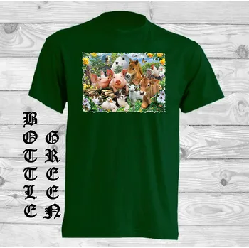 Dívčí tričko detske-levne-bavlnene-tricko-potisk-vedela-domaci-zviratka Barva: Bottle green - lahvově zelená, velikost: 140