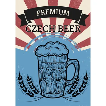 Plechová cedule Plechová retro cedule - Premium czech beer Provedení: Dibond: 20 x 15 cm