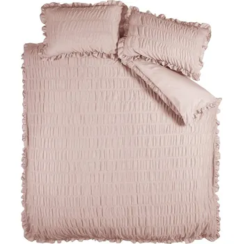 Povlečení Růžové krepové povlečení na jednolůžko 135x200 cm Seersucker Frill – Catherine Lansfield ID_1747630