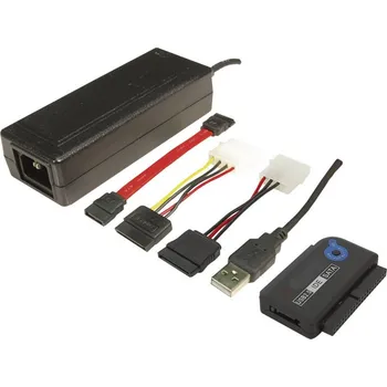 Elektrická zásuvka LogiLink pevný disk adaptér [1x USB 2.0 zástrčka A - 1x SATA zástrčka 7-pólová, IDE zásuvka 40pólová, IDE zásuvka 44-pól