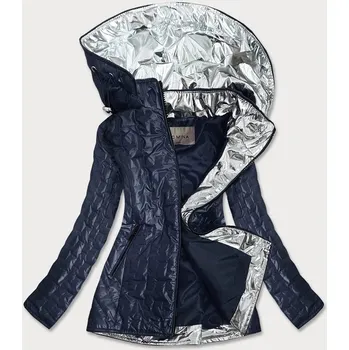 Tmavě modrá dámská bunda s ozdobnými vsadkami (MM50) odstíny modré 52