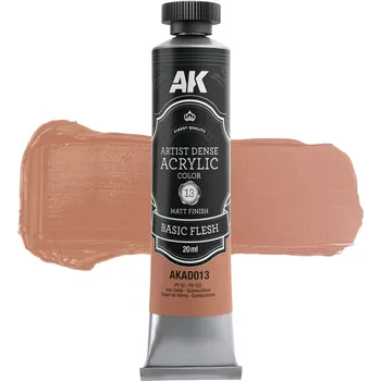 AK Interactive AKAD013 BASIC FLESH – ARTISTIC DENSE ACRYLIC COLOR (AK)