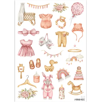 samolepka MINIMEE Papírové samolepky v aršíku A5 Mimi holka