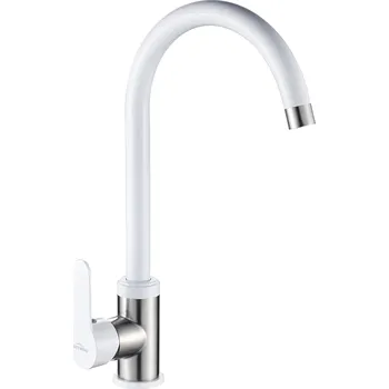 Invena Iron, stojánková dřezová baterie, bílá-ocelová, INV-BZ-53-L02-L