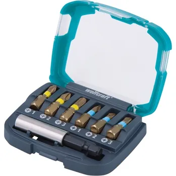 Bit Wolfcraft 7dílný box s diamantovými bity, pro šrouby s křížovou drážkou (PH/PZ)