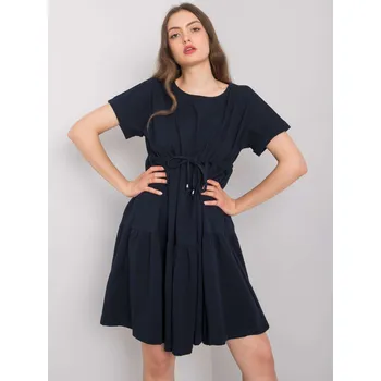 Oblečení a móda Dress-RV-SK-6761.68-navy blue RUE PARIS černá 3292176