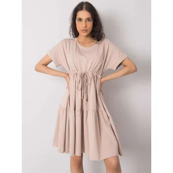 Dámské šaty Dress-RV-SK-6761.68-beige RUE PARIS krémová 3293617